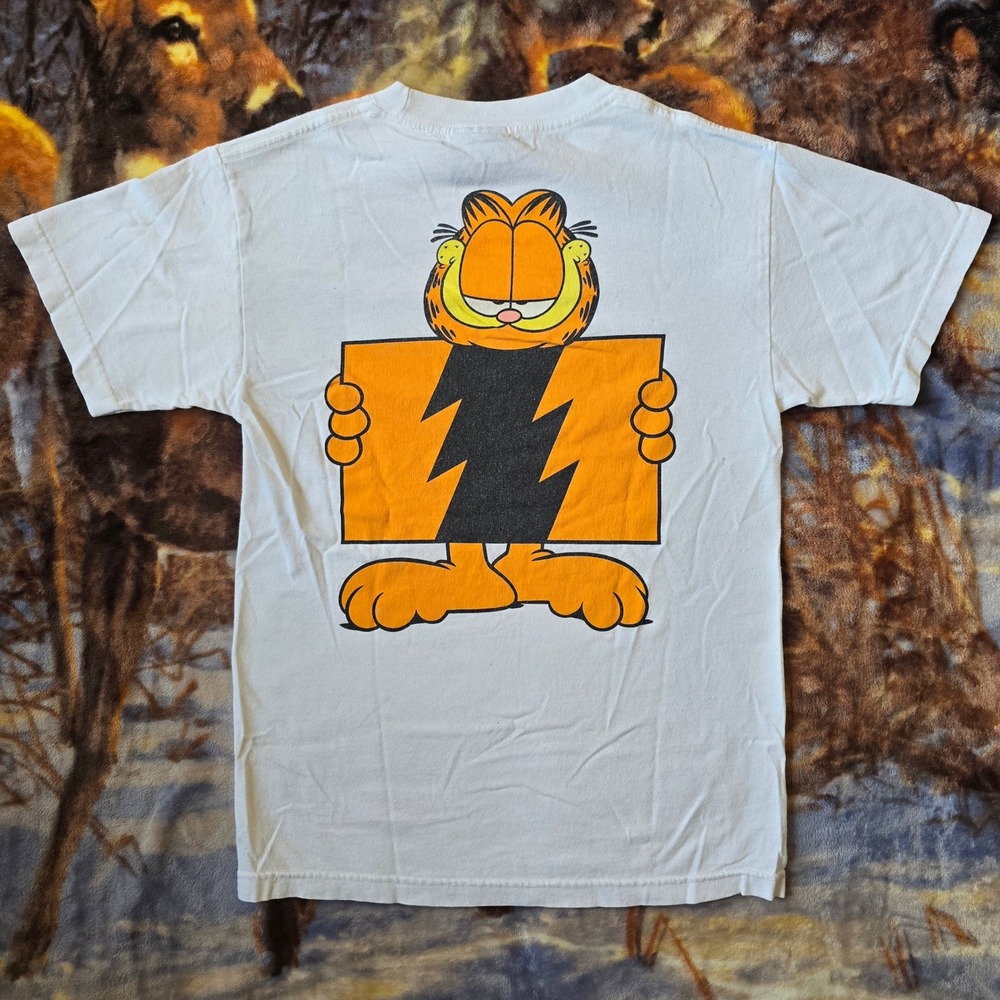 The Hundreds x Garfield Cartoon Y2K Retro Punk Skate TV Promo Tee sz Small